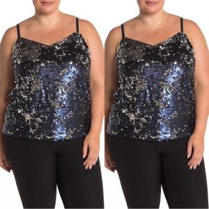 NEW 1. State Sequin Camisole Top Size 1X